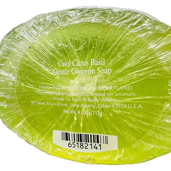 Bath & Body Works 3 COOL CITRUS BASIL 5 oz Cleansing and 4 oz Glycerin Bars NEW - Picture 2 of 5